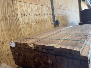 Ca. 273x Guyana Teak Latten Geschaafd, 27x40mm, lengte 155cm
